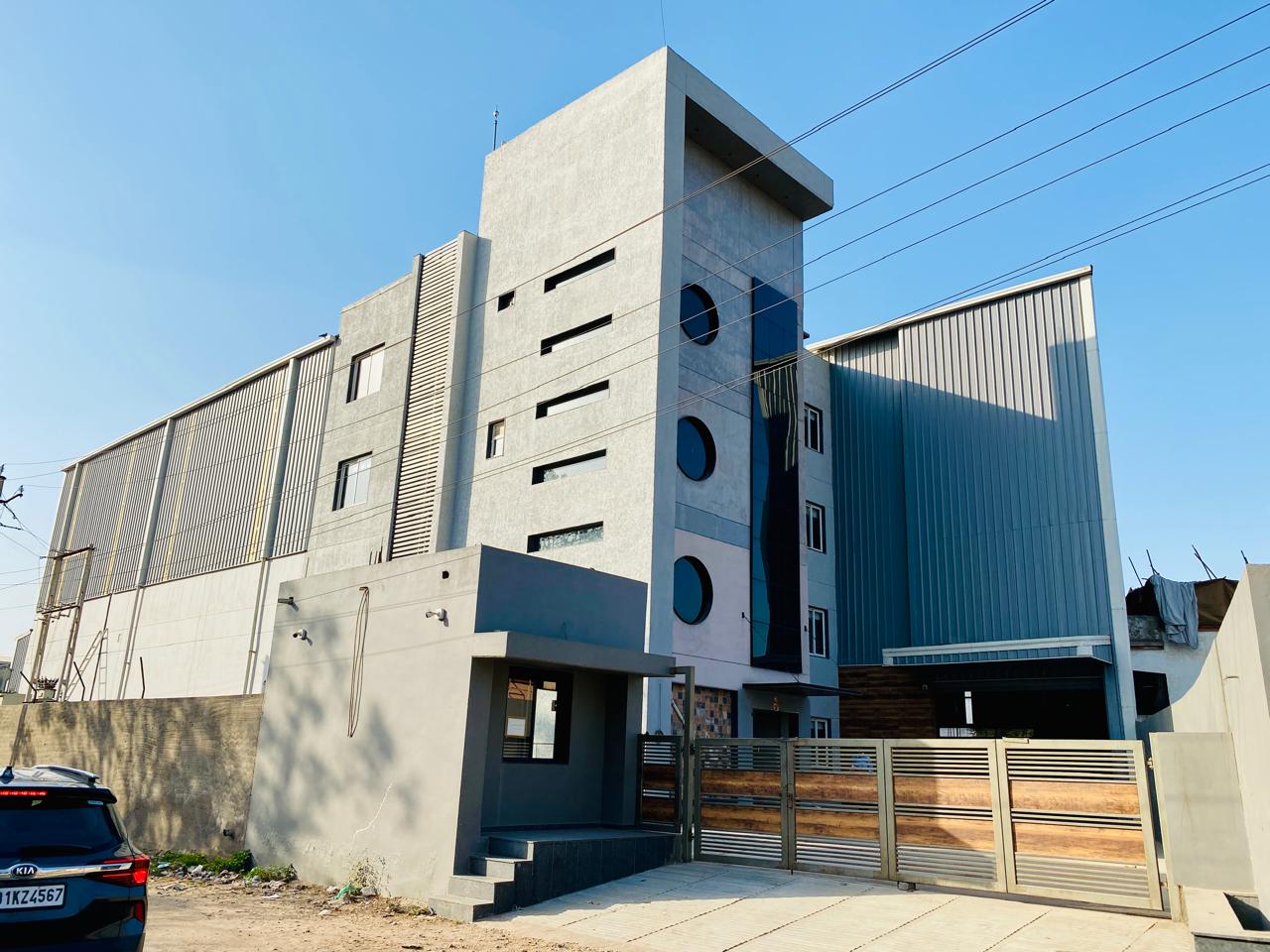 Commercial buildings.