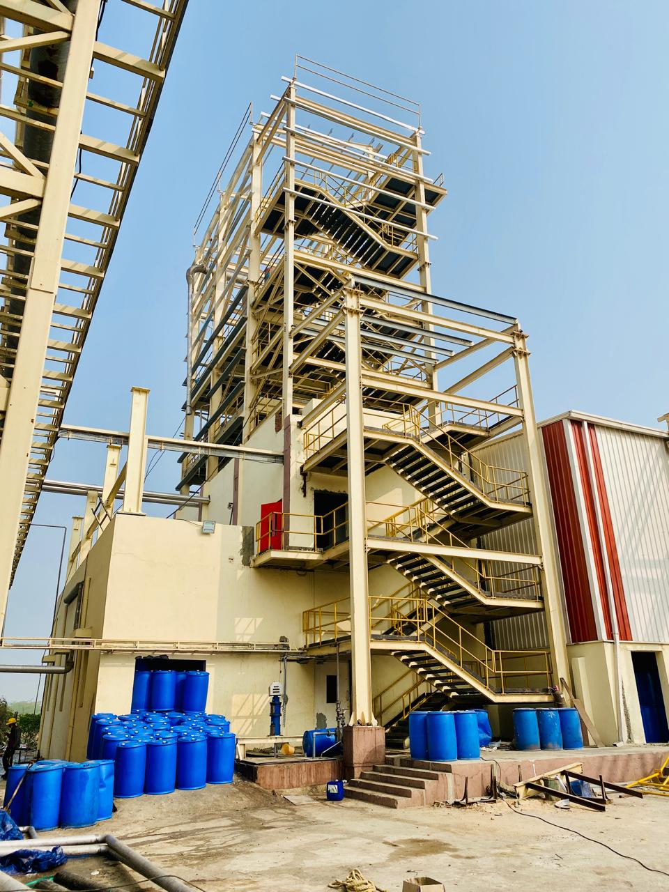 Multi-level industrial facility.